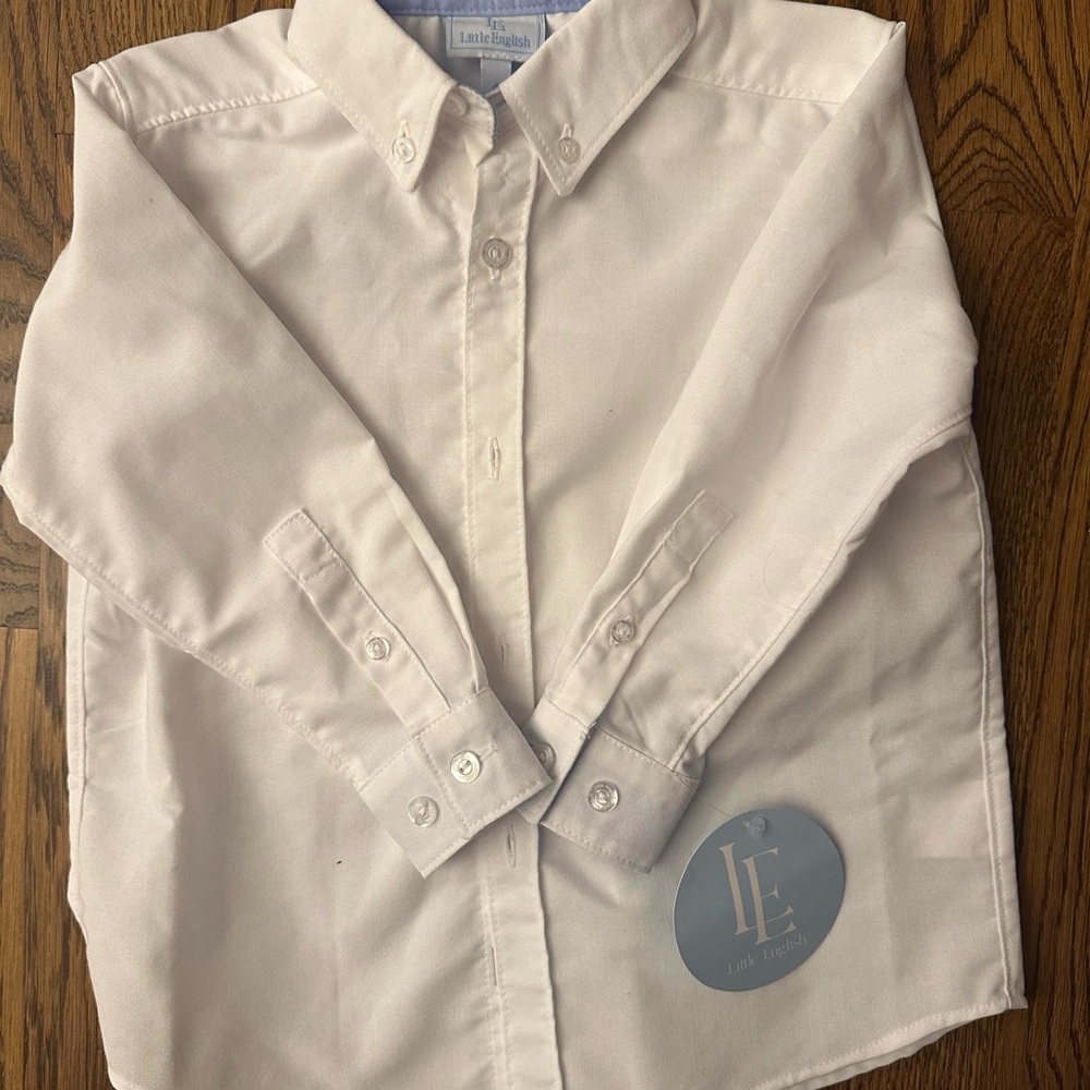 Little English Cream Button-Down Shirt for Kids